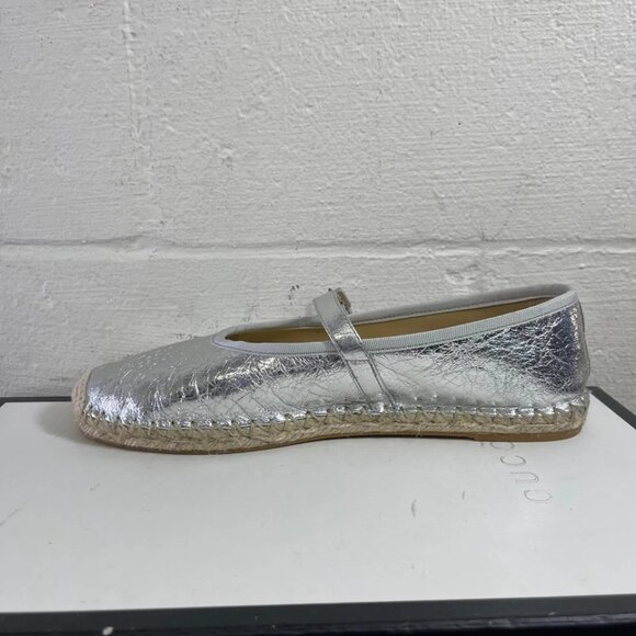 Michael Kors Lynn Metallic Leather Ballet Espadrille Flat Shoes Women's 8.5 M - Picture 5 of 10